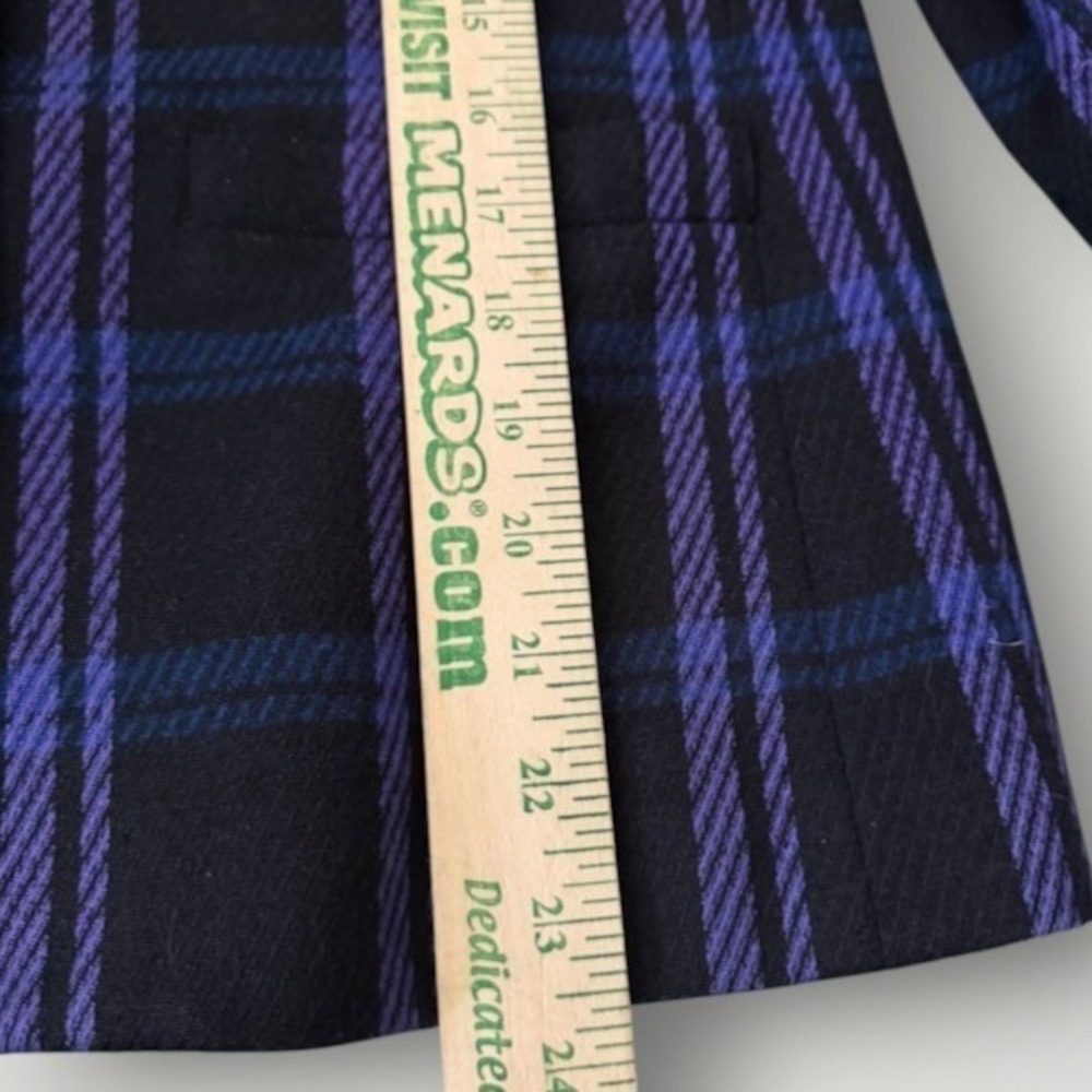 Lord & Taylor Vintage Plaid Blazer 6P Black Purple Wool Jacket Dark Academia - Picture 4 of 9
